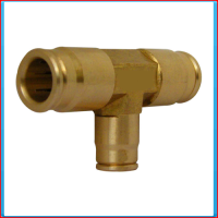 Inequal T-fitting 12-10-12mm brass for nylon tubing