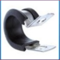 SS clamp for 5 mm tubing black rubber inlay