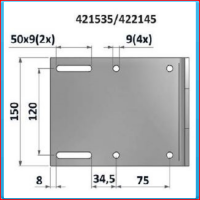 Mounting plate 80-105H100 RW240 / 400/600, no bolts