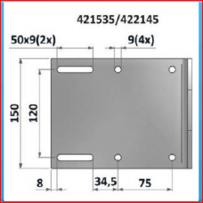 Mounting plate 80-105H100 RW240 / 400/600, no bolts