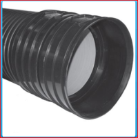 PP SN8 structured DN300 pipe collar black L = 6m, incl. rubber seal