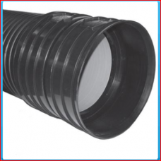 PP SN8 structured DN300 pipe collar black L = 6m, incl. rubber seal