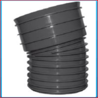 PP SN8 structured elbow DN300 15 ° RS / S black, excl. rubber seal