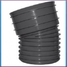PP SN8 structured elbow DN300 15 ° RS / S black, excl. rubber seal