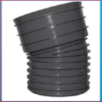 PP SN8 structured elbow DN300 30 ° RS / S black, excl. rubber seal