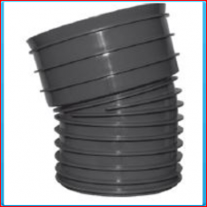 PP SN8 structured elbow DN300 30 ° RS / S black, excl. rubber seal