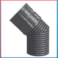 PP SN8 structured elbow DN300 45 ° RS / S black, excl. rubber seal