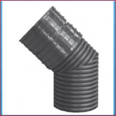 PP SN8 structured elbow DN300 45 ° RS / S black, excl. rubber seal