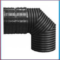 PP SN8 structured elbow DN300 90 ° RS / S black, excl. rubber seal