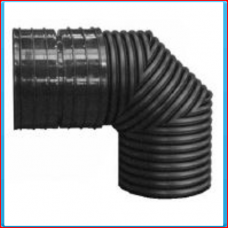 PP SN8 structured elbow DN300 90 ° RS / S black, excl. rubber seal