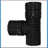 PP SN8 structured T connector DN300 90 ° RS / S black, excl. rubber seal