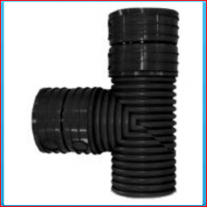 PP SN8 structured T connector DN300 90 ° RS / S black, excl. rubber seal