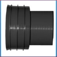 PP SN8 structured transition DN300 / 160 black, excl. rubber seal