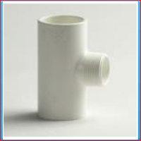 PVC white T connector 32mm x 1.1 / 4 "x 32mm male