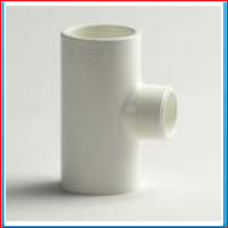 PVC white T connector 32mm x 1.1 / 4 "x 32mm male