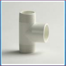 PVC white T connector 1.1 / 4 "x 32mm x 1.1 / 4" male