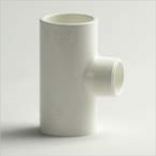 PVC white T connector 40mm x 1.1 / 4 "x 40mm male