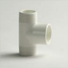 PVC white T connector 1.1 / 4 "x 40mm x 1.1 / 4" male