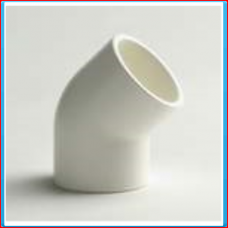 PVC white knee 20mm 45 ° 16bar