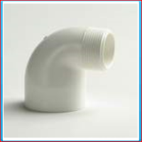 PVC white knee 32mm x 1.1 / 4 "male 90 ° 10bar
