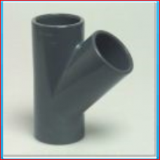 PVC T connector 32mm 45 ° 16bar