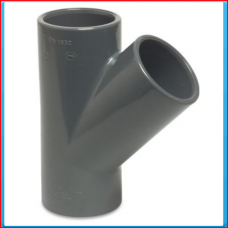 PVC T connector 125mm 45 ° 10 bar