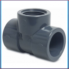 PVC T connector 50mm x 1 "x 50mm female