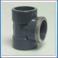 PVC T connector 16 x 3/8 "female thread reinforced ring SS PVC T connector 16 x 3/8 "female thread reinforced ring SS