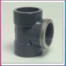 PVC T connector 16 x 3/8 "female thread reinforced ring SS