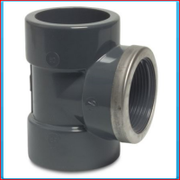 PVC T connector 32 x 1 "female thread reinforced ring SS PVC T connector 32 x 1 "female thread reinforced ring SS