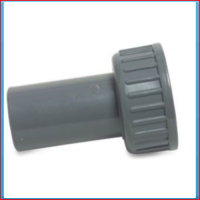 PVC 2/3 union coupler 32 mm x 1 1/4 "spigot x female threaded nut 16bar grey