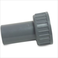 PVC 2/3 union coupler 50 mm x 2 "spigot x female threaded nut 16bar grey