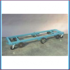 Transport trolley 187x47cm middle wheel, flange roll, 4 swivel castors with protector and slideable triangle. With push bracket busses. <br><br> Designed for pipe railsystem till ctc 55cm, pipe 51mm