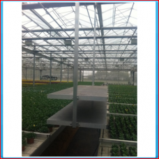 Alu mono rail cart L = 2m w = 1m adjustable <br> suspended at heating-pipes, two layers, upper layer <br> height adjustable in 5 cm steps